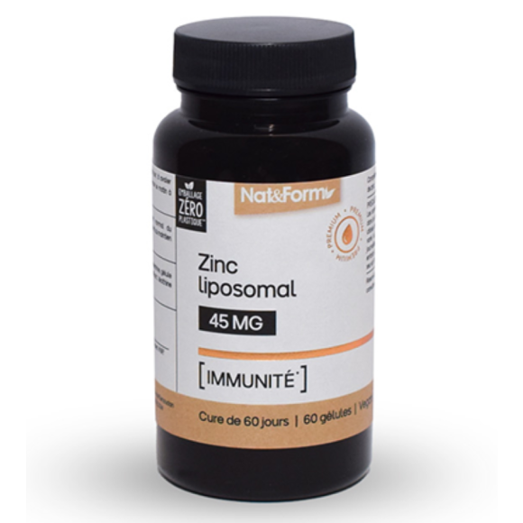 Zinc Liposomal 45mg Nat&Form - boîte de 60 gélules