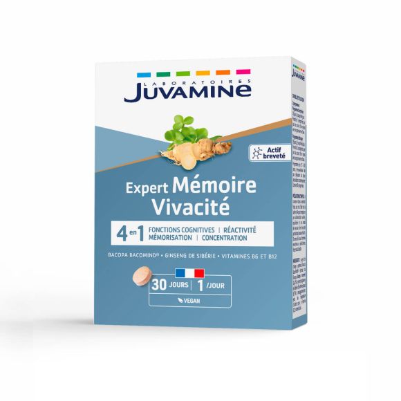 Expert mémoire vivacité Juvamine - boîte de 30 comprimés