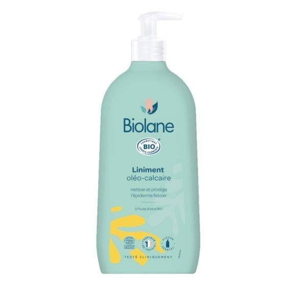 Liniment oléo-calcaire bio Biolane - flacon-pompe de 500ml	