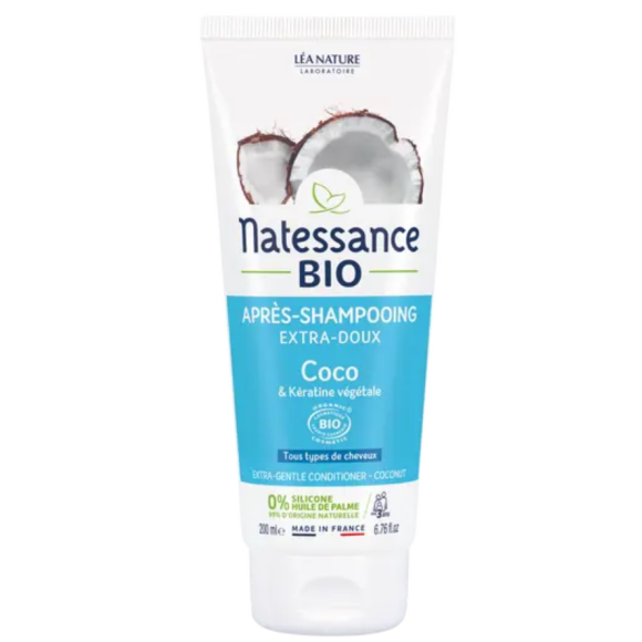 Après-shampooing extra-doux coco bio Natessance - tube de 200ml