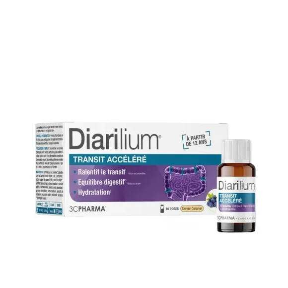Diarilium transit accéléré saveur caramel 3C Pharma - boite de 10 monodoses 