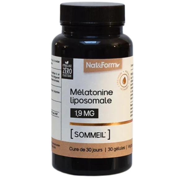 Mélatonine liposomale 1,9mg sommeil Nat&Form - pot de 30 gélules 