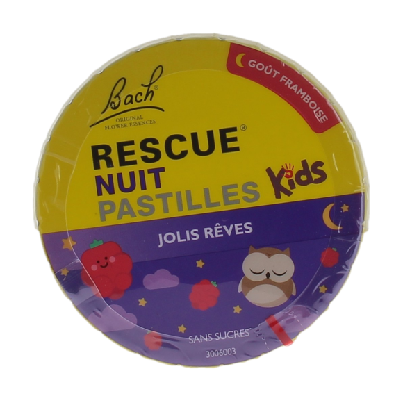 Pastilles rescue nuit kids jolis rêves goût framboise - boite de 50g