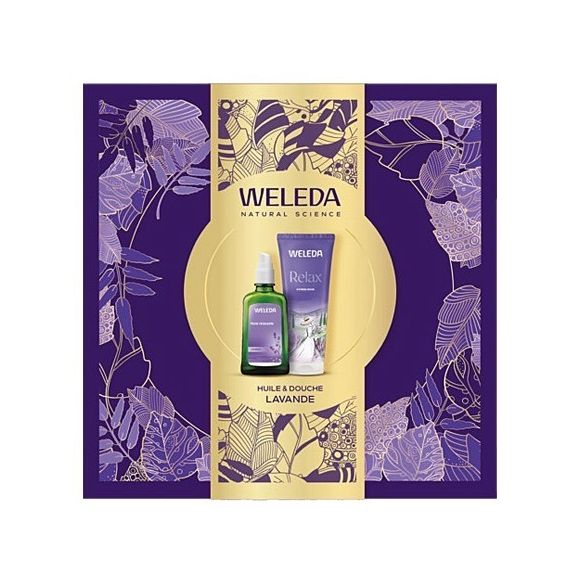 Coffret huile et douche relax lavande Weleda - coffret contenant 2 produits