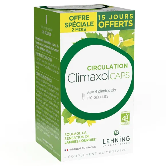 Climaxolcaps circulation bio Lehning - offre spéciale 2 mois 120 gélules 