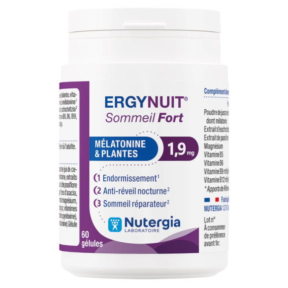 Ergynuit sommeil fort Nutergia - pot de 60 gélules
