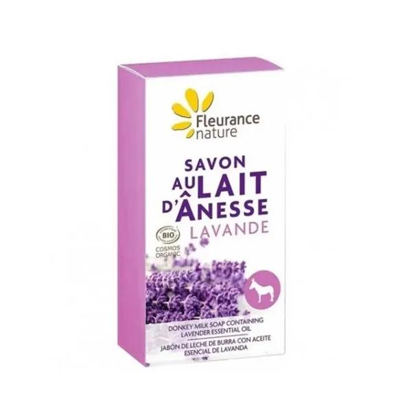 Savon au lait d'anesse lavande Fleurance Nature - pain de 100g 