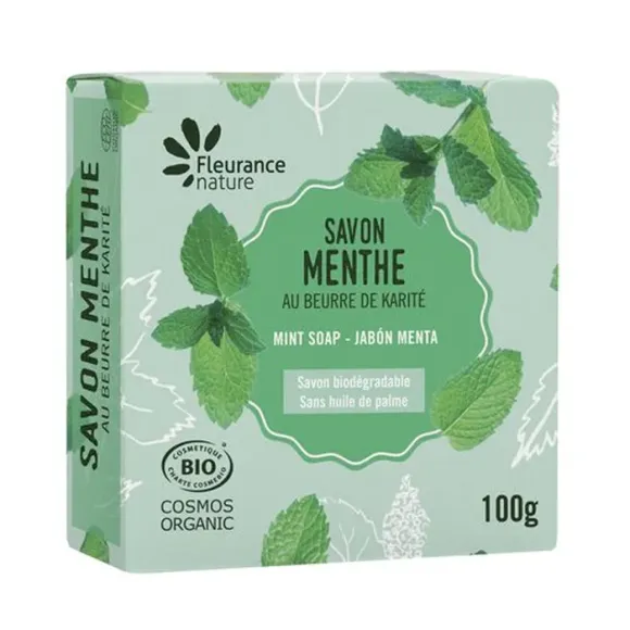 Savon menthe au beurre de karité bio Fleurance nature - pain de 100g