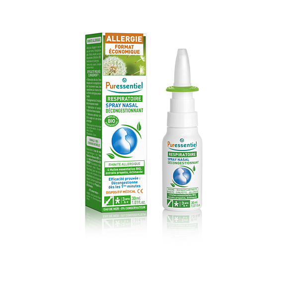 Spray nasal décongestionnant Respiratoire Allergie Puressentiel - spray de 30ml