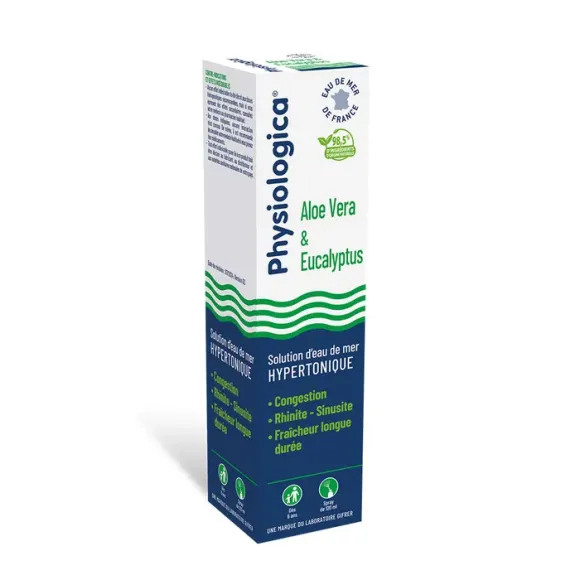 Physiologica solution d'eau de mer hypertonique aloe vera & eucalyptus Gifrer - spray de 120ml