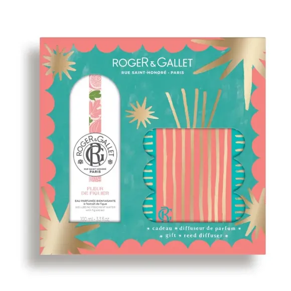 Coffret eau parfumée et diffuseur Fleur de figuier Roger & Gallet - coffret de 2 produits