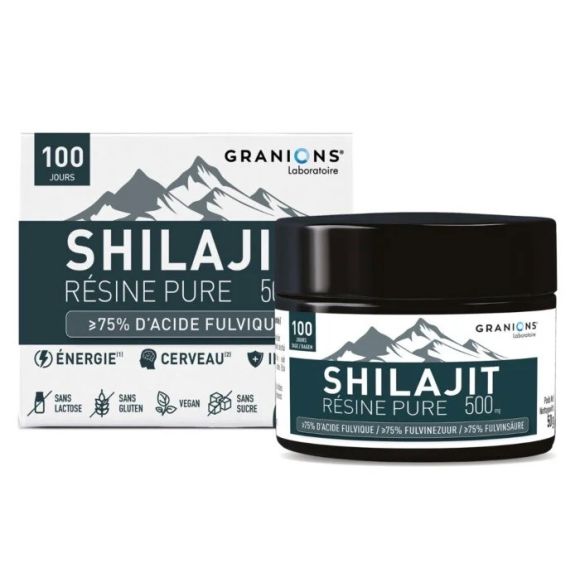 Shilajit résine pure 500mg Granions - pot de 50g