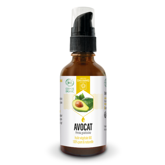 Huile végétale bio avocat Dayang - flacon-pompe de 50ml
