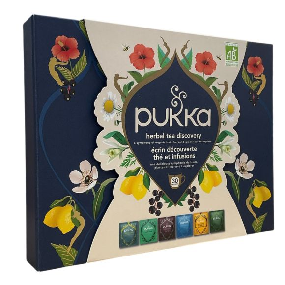 Coffret écrin découverte thé et infusion bio Pukka - coffret de 30 sachets