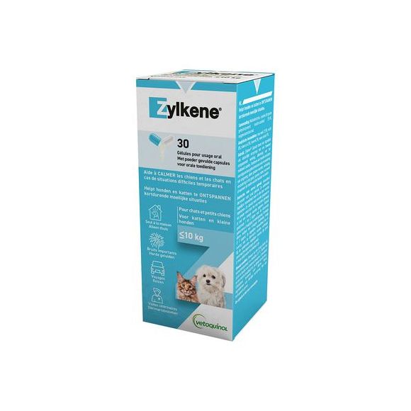 Zylkene chiens et chats moins de 10kg Vetoquinol - boite de 30 gélules