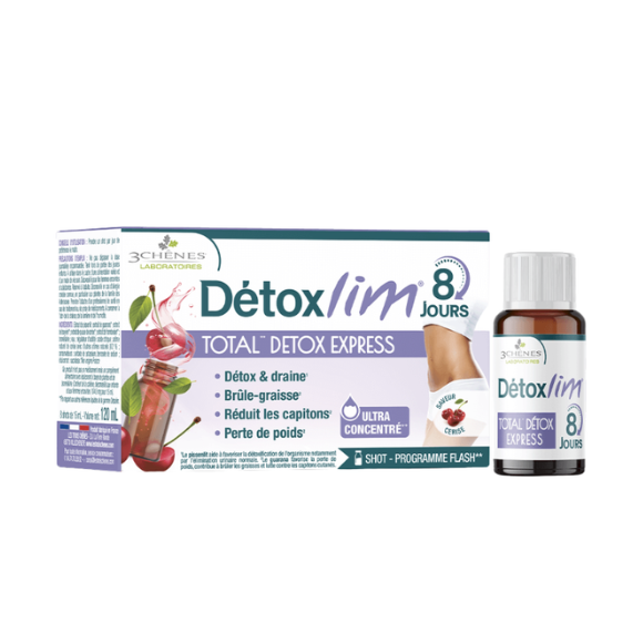 Détoxlim total detox express 8 jours cerise 3 chênes - flacon de 120ml